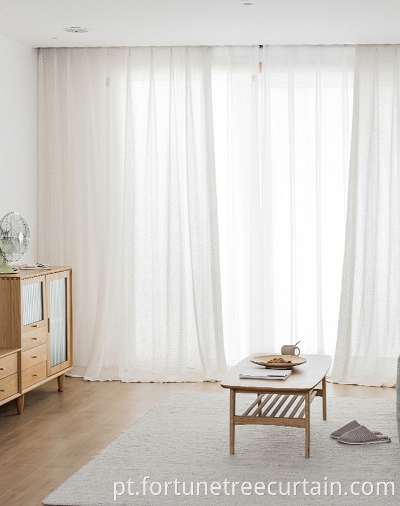 Environmental Sunscreen Jacquard Linen Sheer Curtain